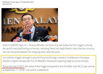 ISU RINGGIT JATUH: GUAN ENG TERSALAH LAGI – NAJIB