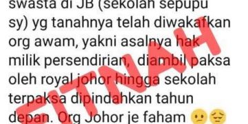 SULTAN IBRAHIM DUKACITA FITNAH TERHADAP KELUARGA DIRAJA JOHOR
