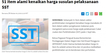 STT TIDAKPUN MENURUNKAN HARGA BARANG – NAJIB