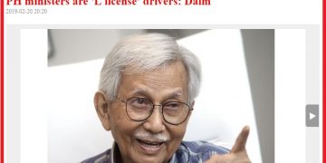 DAIM KATA MENTERI KABINET UMPAMA PEMANDU LESEN ‘L’