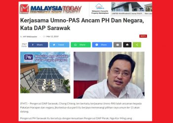 TUDUHAN MELAMPAU CHONG CHIENG JEN, KATA PAS-UMNO ANCAMAN KEPADA NEGARA