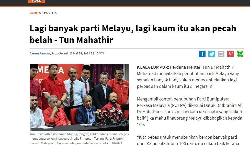 REAKSI PUTRA TERHADAP KENYATAAN TUN MAHATHIR u2013 Editor Malaysia