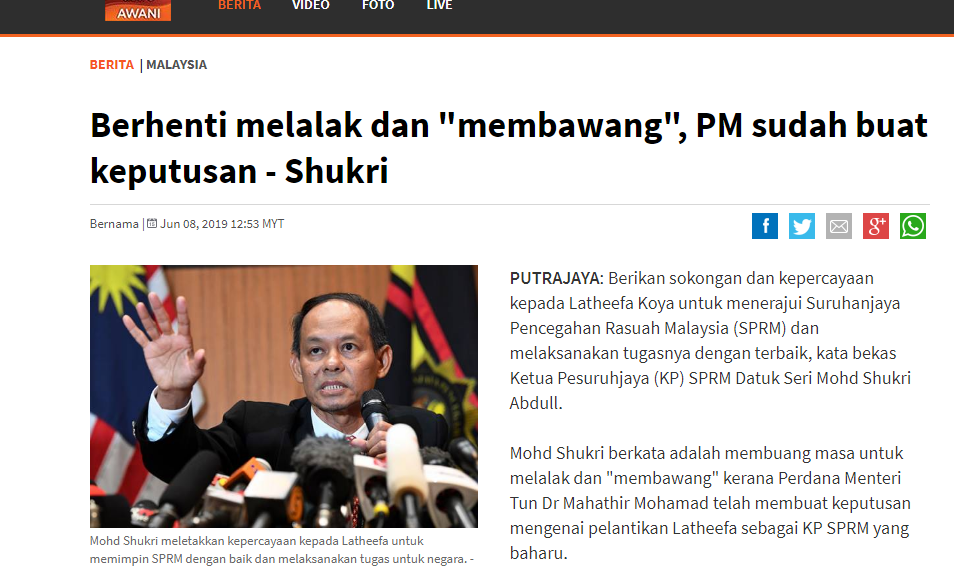 ADAKAH SHUKRI SENDIRI KURANG YAKIN LATHEEFA KOYA MENJADI PENGGANTINYA?