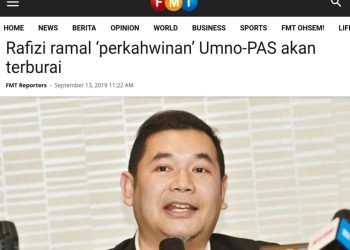 RAFIZI RAMAL PERKAHWINAN ANTARA UMNO DAN PAS TIDAK AKAN KEKAL LAMA