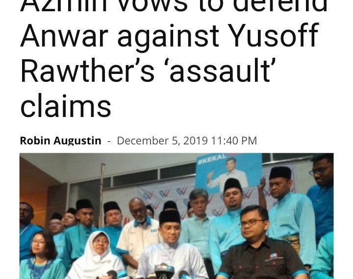 AZMIN ALI AKAN MEMPERTAHANKAN ANWAR IBRAHIM DARIPADA TUDUHAN GANGGUAN SEKSUAL
