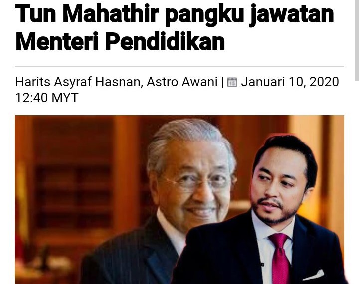 LIMA PERKARA PENTING YANG MAHATHIR PERLU SELESAIKAN SEBAGAI MENTERI PENDIDIKAN