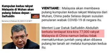 KEPULANGAN 77 RIBU ‘RAKYAT MALAYSIA’ DARI WUHAN BERSAMA JHO LOW DINANTI