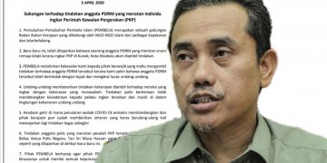 SOKONGAN TERHADAP TINDAKAN ANGGOTA PDRM YANG MEROTAN INDIVIDU INGKAR PKP