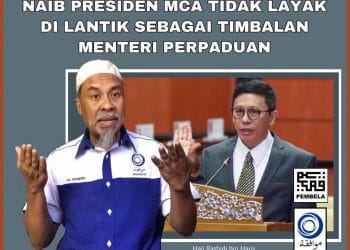NAIB PRESIDEN MCA TIDAK LAYAK DILANTIK SEBAGAI TIMBALAN MENTERI PERPADUAN