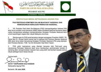 PAS PERTEGAS KOMITMEN DALAM MUAFAKAT NASIONAL, PERKUKUH KERAJAAN PERIKATAN NASIONAL