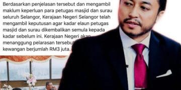 MENTERI BESAR SELANGOR U-TURN KEPUTUSAN POTONG ELAUN MASJID