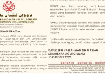 UMNO PERTIMBANG TARIK DIRI MENYOKONG PN, KEMUKA SYARAT BAHARU