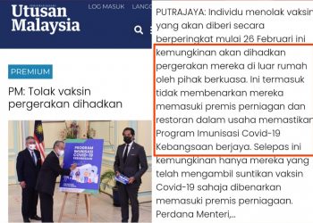 ISU VAKSIN COVID-19: TANGANI PERSEPSI MASYARAKAT, KERAJAAN WAJAR ELAK DILABEL ‘DIKTATOR’