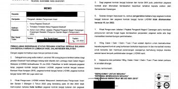 KERAJAAN DIGESA KAJI SEMULA PEMBERHENTIAN PEGAWAI KONTRAK LHDN