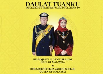 SULTAN IBRAHIM SULTAN ISKANDAR, YDP AGONG KE-17 BERANGKAT KE ISTANA NEGARA
