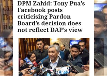 NETIZEN KECAM ZAHID ISU TONY PUA, DAP