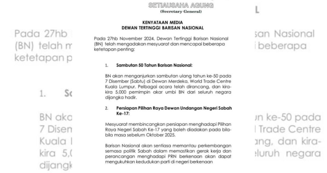 SAMBUTAN 50 TAHUN BN DI PWTC PADA 7 DISEMBER 2024