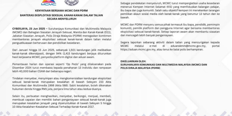 BANTERAS EKSPLOITASI SEKSUAL KANAK-KANAK DALAM TALIAN SECARA MENYELURUH