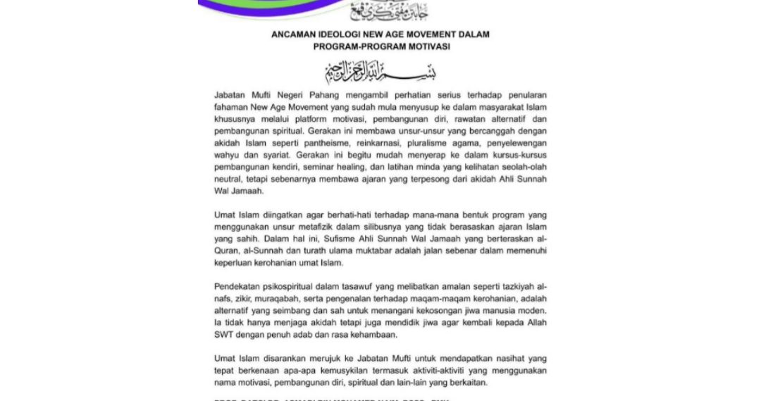 ANCAMAN IDEOLOGI “NEW AGE MOVEMENT” DALAM PROGRAM-PROGRAM MOTIVASI