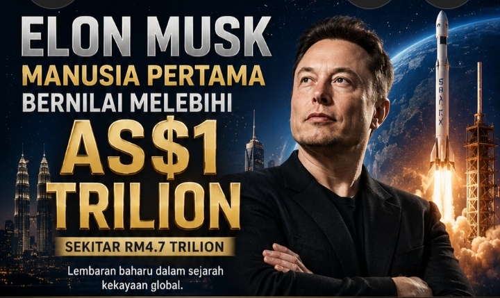 KHAS | DI BERMULA DENGAN PAYPAL, ELON MUSK KINI BERGELAR TRILIONAIR